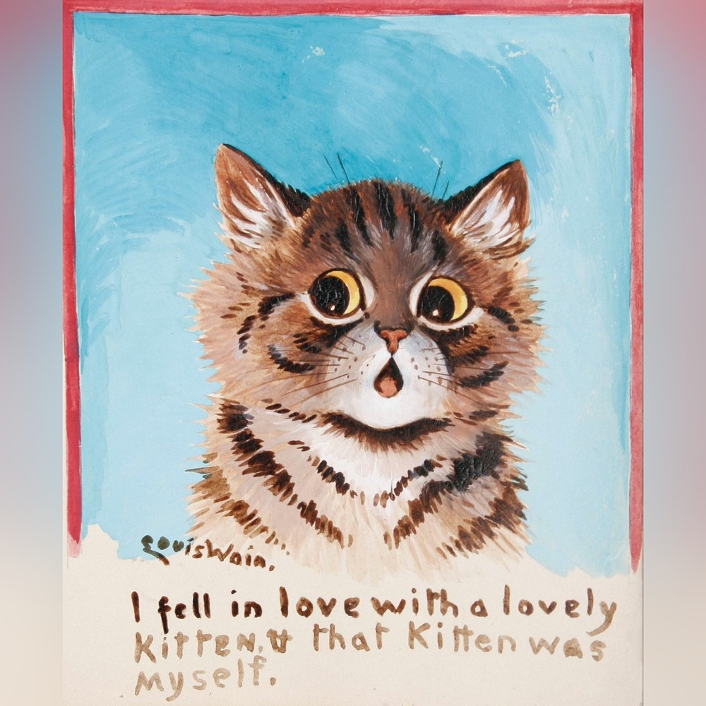Cat Art Print by Louis Wain